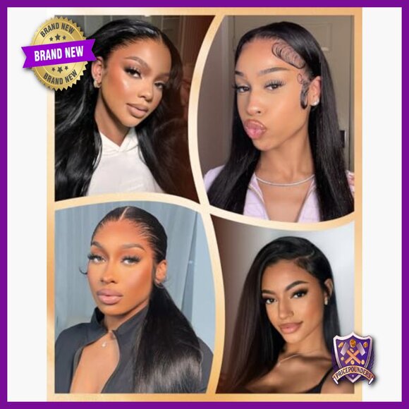 13x6 Glueless Human Hair Wig 24 Inch Straight HD Lace Front Pre Plucked main image 4
